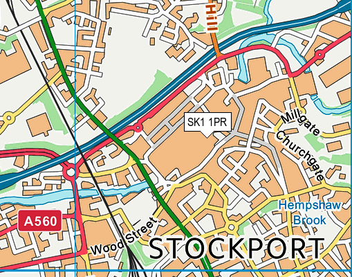 SK1 1PR map - OS VectorMap District (Ordnance Survey)