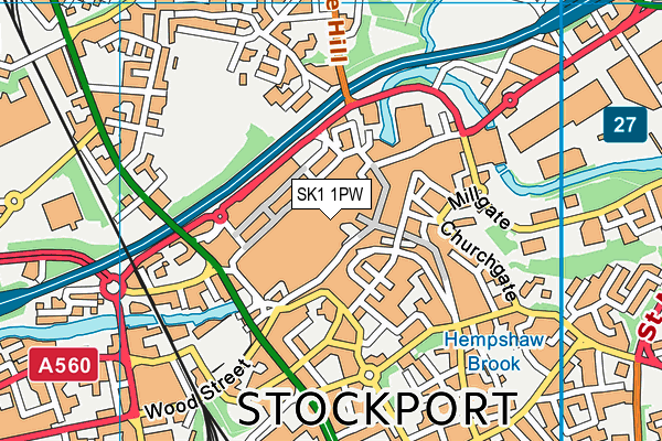 SK1 1PW map - OS VectorMap District (Ordnance Survey)