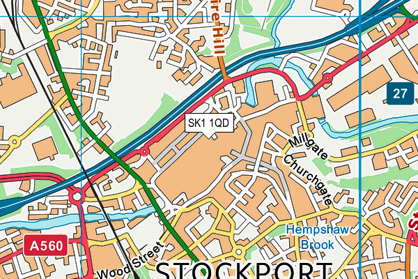 SK1 1QD map - OS VectorMap District (Ordnance Survey)