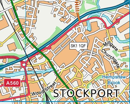 SK1 1QF map - OS VectorMap District (Ordnance Survey)