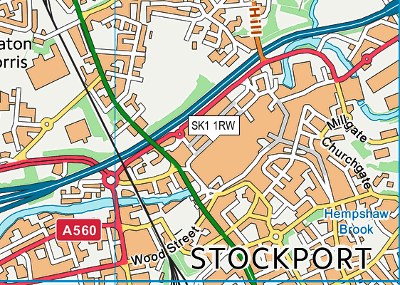 SK1 1RW map - OS VectorMap District (Ordnance Survey)