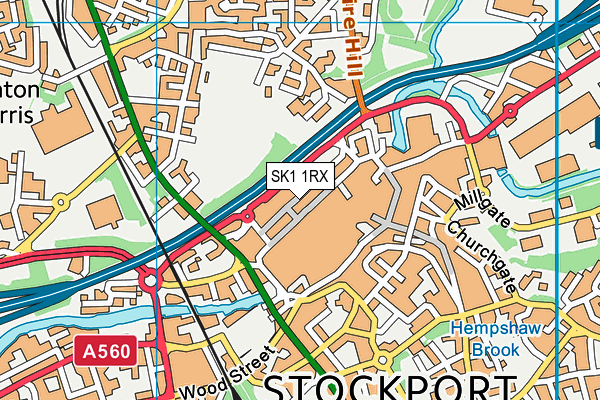 SK1 1RX map - OS VectorMap District (Ordnance Survey)