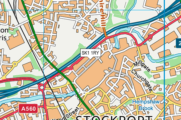 SK1 1RY map - OS VectorMap District (Ordnance Survey)
