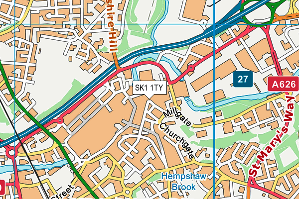 SK1 1TY map - OS VectorMap District (Ordnance Survey)