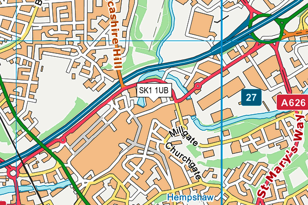 SK1 1UB map - OS VectorMap District (Ordnance Survey)