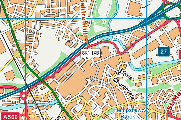 SK1 1XB map - OS VectorMap District (Ordnance Survey)