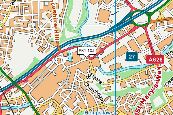 SK1 1XJ map - OS VectorMap District (Ordnance Survey)