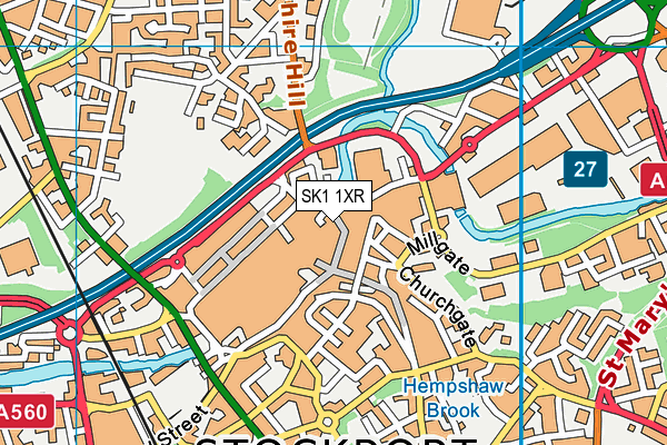 SK1 1XR map - OS VectorMap District (Ordnance Survey)