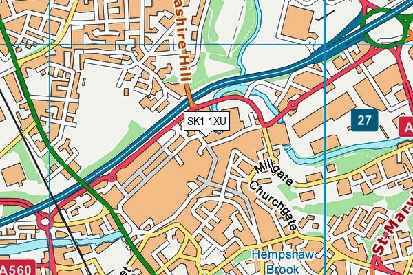 SK1 1XU map - OS VectorMap District (Ordnance Survey)