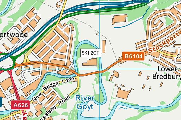 SK1 2GT map - OS VectorMap District (Ordnance Survey)