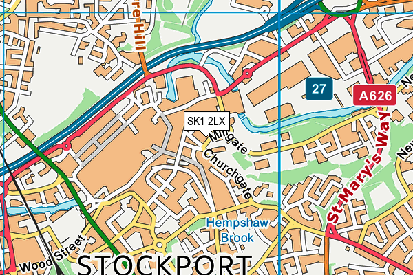 SK1 2LX map - OS VectorMap District (Ordnance Survey)