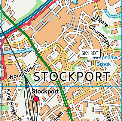 SK1 3DT map - OS VectorMap District (Ordnance Survey)