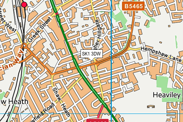 SK1 3DW map - OS VectorMap District (Ordnance Survey)