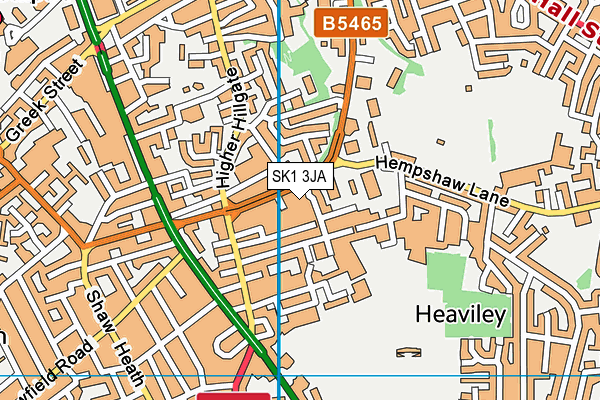 SK1 3JA map - OS VectorMap District (Ordnance Survey)