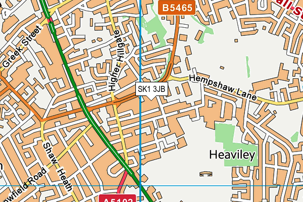 SK1 3JB map - OS VectorMap District (Ordnance Survey)