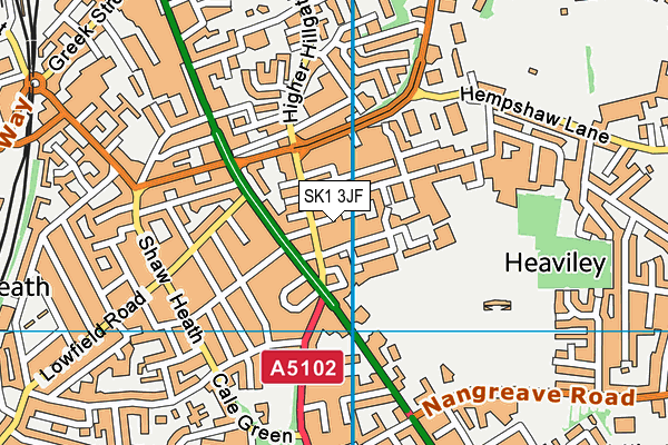 SK1 3JF map - OS VectorMap District (Ordnance Survey)