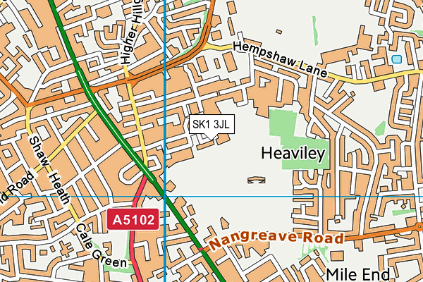 SK1 3JL map - OS VectorMap District (Ordnance Survey)