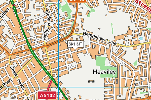 SK1 3JT map - OS VectorMap District (Ordnance Survey)