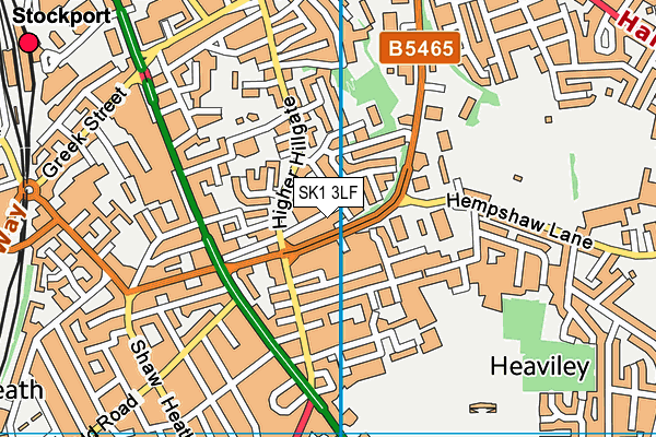 SK1 3LF map - OS VectorMap District (Ordnance Survey)