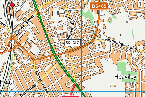 SK1 3LG map - OS VectorMap District (Ordnance Survey)