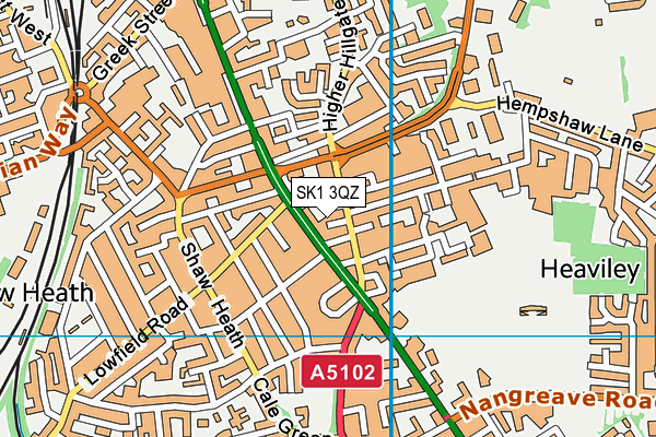 SK1 3QZ map - OS VectorMap District (Ordnance Survey)