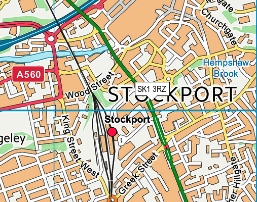 SK1 3RZ map - OS VectorMap District (Ordnance Survey)
