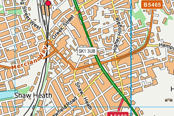 SK1 3UB map - OS VectorMap District (Ordnance Survey)