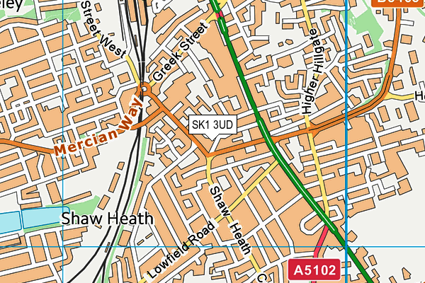 SK1 3UD map - OS VectorMap District (Ordnance Survey)