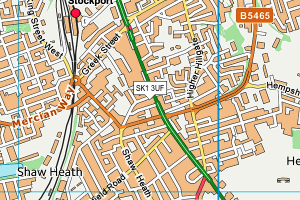 SK1 3UF map - OS VectorMap District (Ordnance Survey)