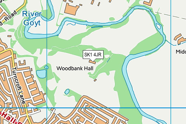 Woodbank Park Athletic Track map (SK1 4JR) - OS VectorMap District (Ordnance Survey)