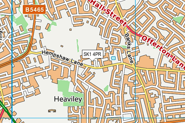 Banks Lane Junior School map (SK1 4PR) - OS VectorMap District (Ordnance Survey)