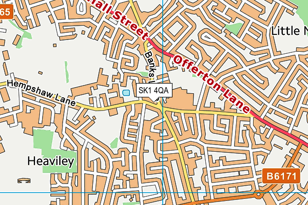 SK1 4QA map - OS VectorMap District (Ordnance Survey)