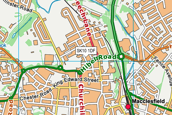 SK10 1DF map - OS VectorMap District (Ordnance Survey)