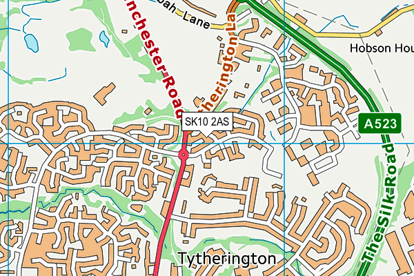 SK10 2AS map - OS VectorMap District (Ordnance Survey)