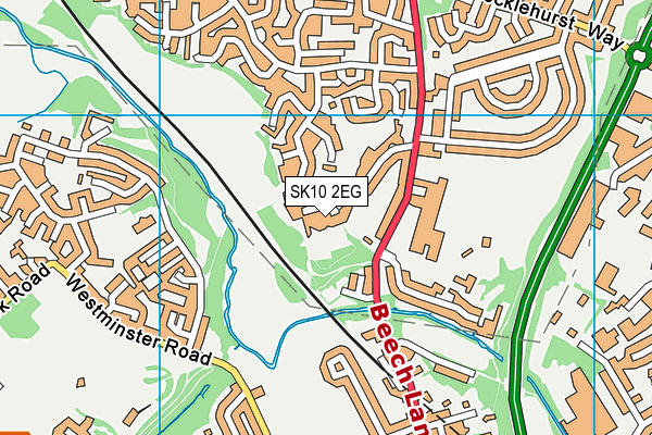 Beech Hall School map (SK10 2EG) - OS VectorMap District (Ordnance Survey)