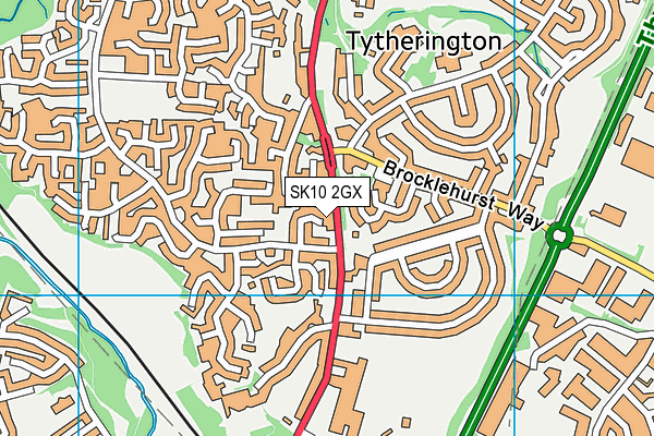 SK10 2GX map - OS VectorMap District (Ordnance Survey)