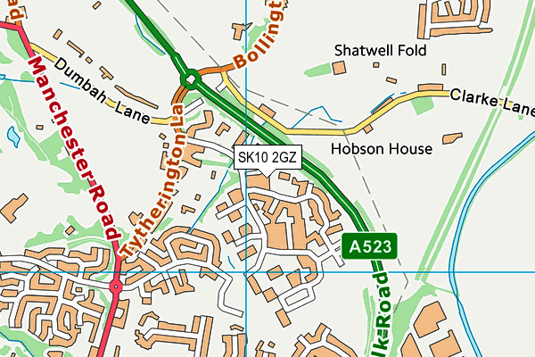 SK10 2GZ map - OS VectorMap District (Ordnance Survey)