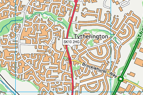 SK10 2HG map - OS VectorMap District (Ordnance Survey)