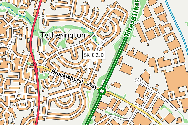Tytherington Pitches map (SK10 2JD) - OS VectorMap District (Ordnance Survey)