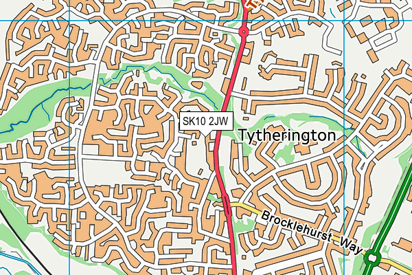 SK10 2JW map - OS VectorMap District (Ordnance Survey)