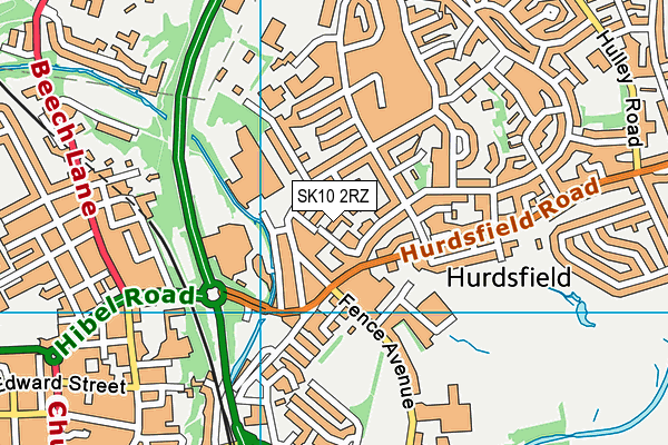 SK10 2RZ map - OS VectorMap District (Ordnance Survey)