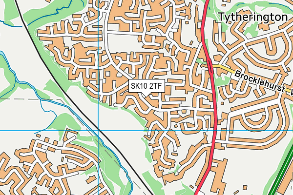 SK10 2TF map - OS VectorMap District (Ordnance Survey)