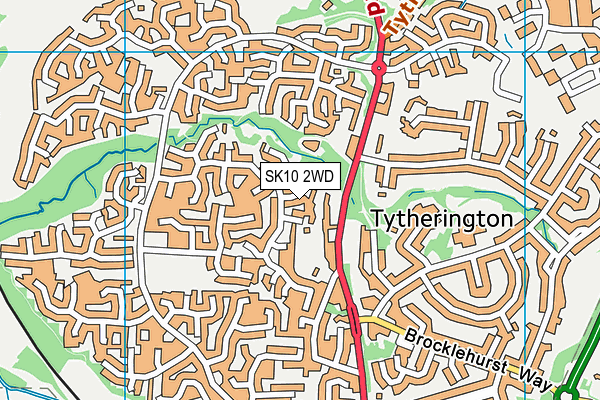 SK10 2WD map - OS VectorMap District (Ordnance Survey)