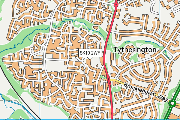 SK10 2WF map - OS VectorMap District (Ordnance Survey)