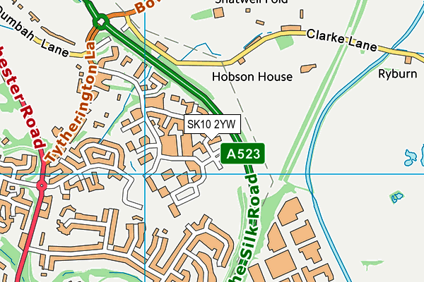 SK10 2YW map - OS VectorMap District (Ordnance Survey)