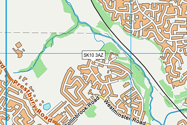 SK10 3AZ map - OS VectorMap District (Ordnance Survey)