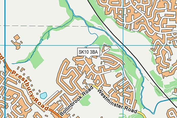 SK10 3BA map - OS VectorMap District (Ordnance Survey)