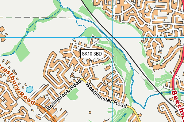 SK10 3BD map - OS VectorMap District (Ordnance Survey)