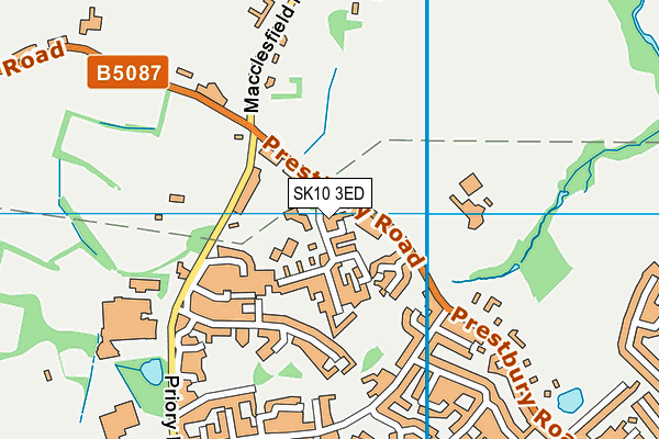 Upton Priory School map (SK10 3ED) - OS VectorMap District (Ordnance Survey)