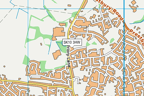 SK10 3HW map - OS VectorMap District (Ordnance Survey)